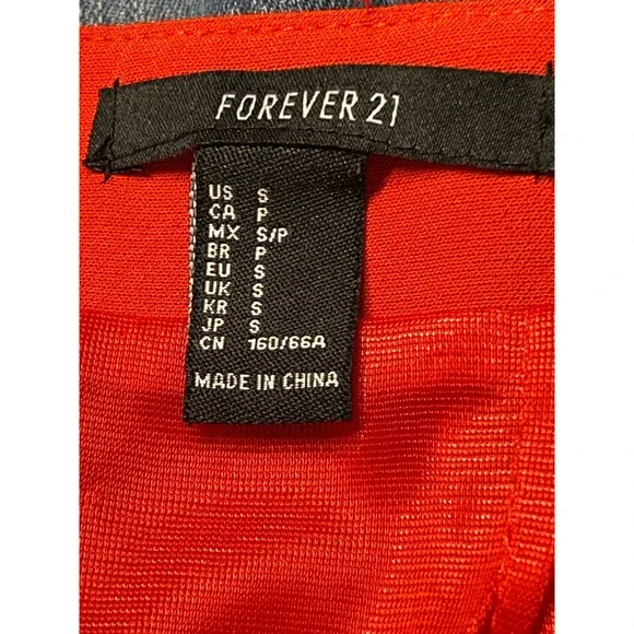 Bright Orange Pencil Skirt with Side Slit Business Casual Office Wear Size S - Picture 2 of 8